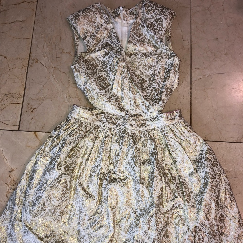 Mustard Seed Cut-out Cocktail/Party Dress